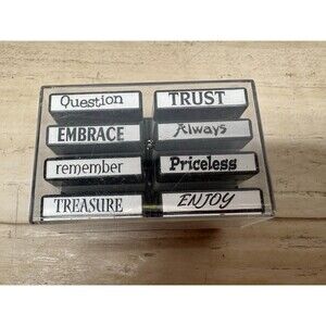 Mini Rubber Stamps In Storage Tray Set Of 8